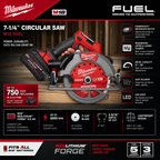 Milwaukee M18 FUEL 7-1/4-inch with a REDLITHIUM FORGE Battery