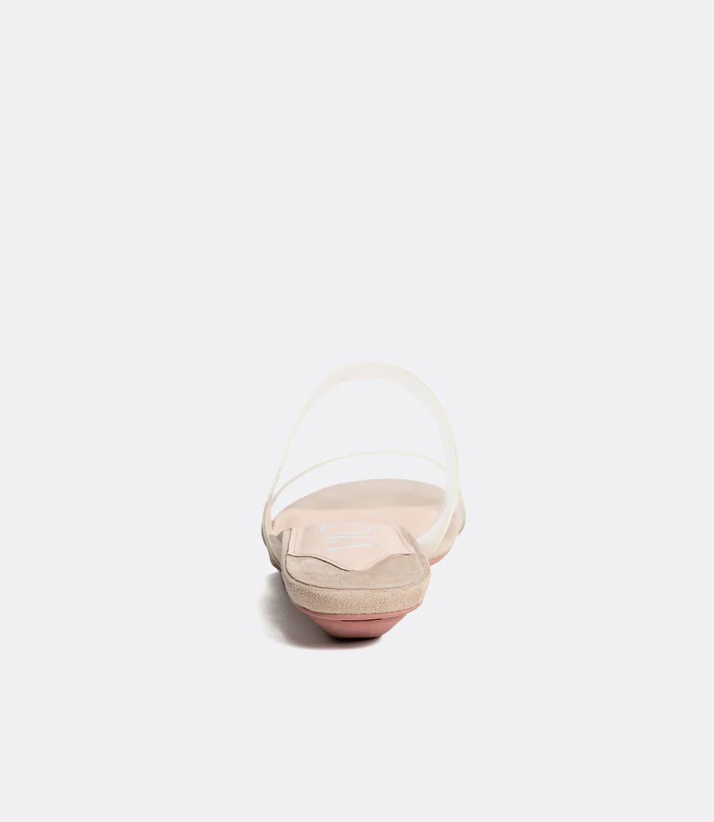Clear Mules in Beige PVC
