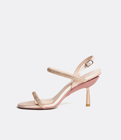 Brooklyn Sandals in Rose Gold Crystal
