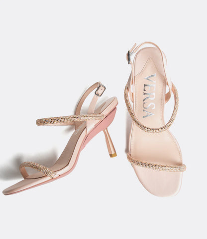 Brooklyn Sandals in Rose Gold Crystal