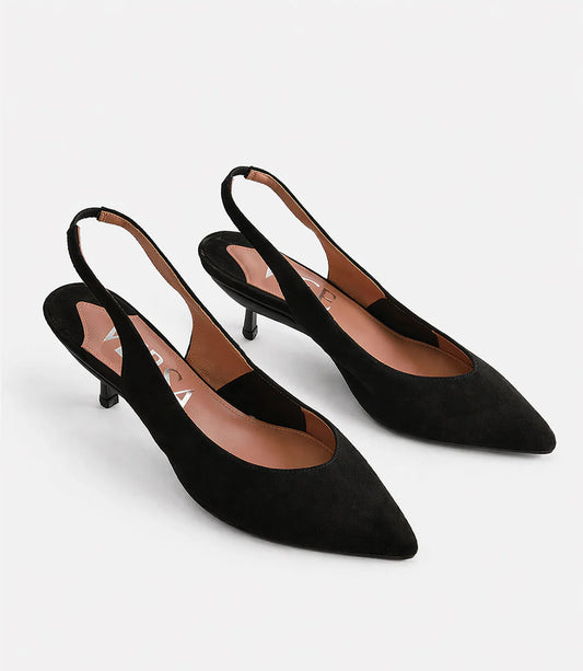 Valentina Pumps in Black Suede