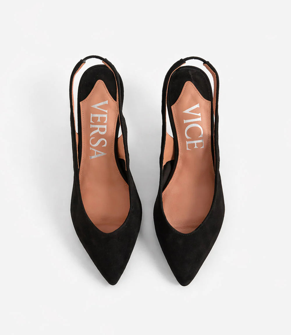Valentina Pumps in Black Suede