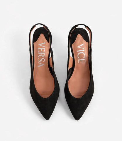 Valentina Pumps in Black Suede
