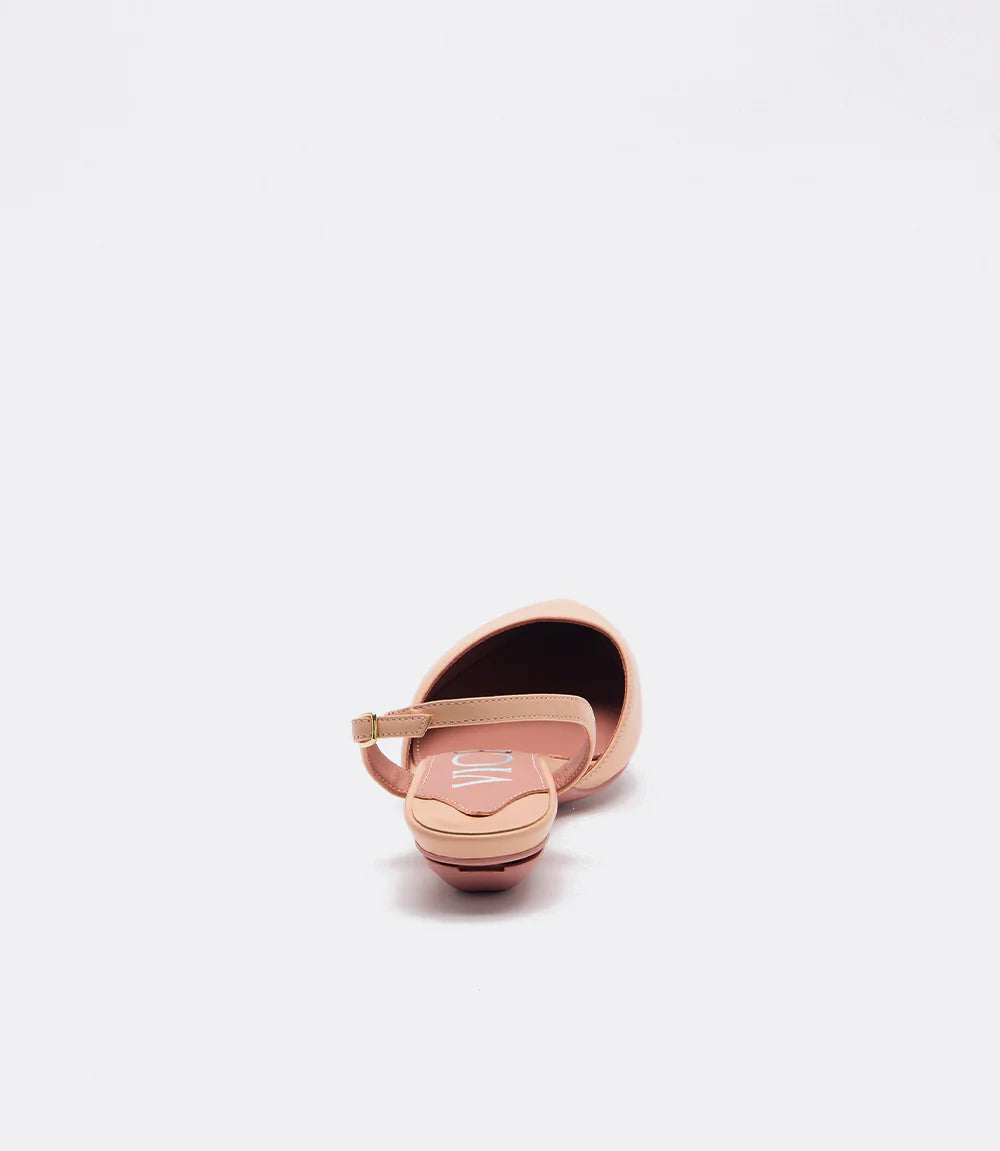 Audrey Slingbacks in Beige Leather