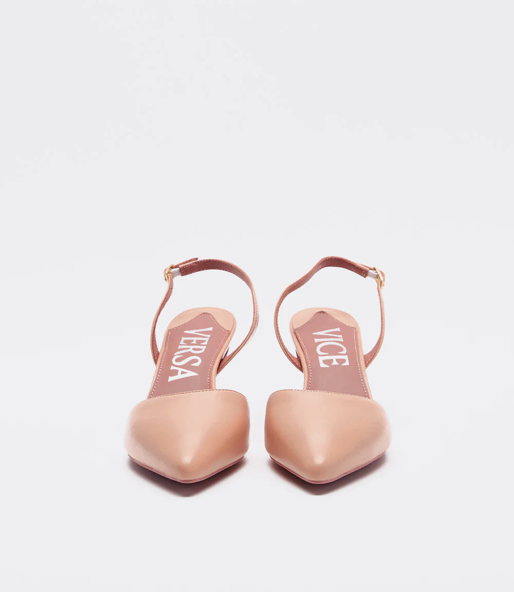 Audrey Slingbacks in Beige Leather