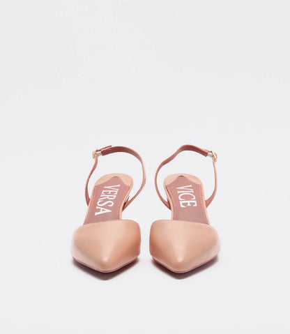 Audrey Slingbacks in Beige Leather