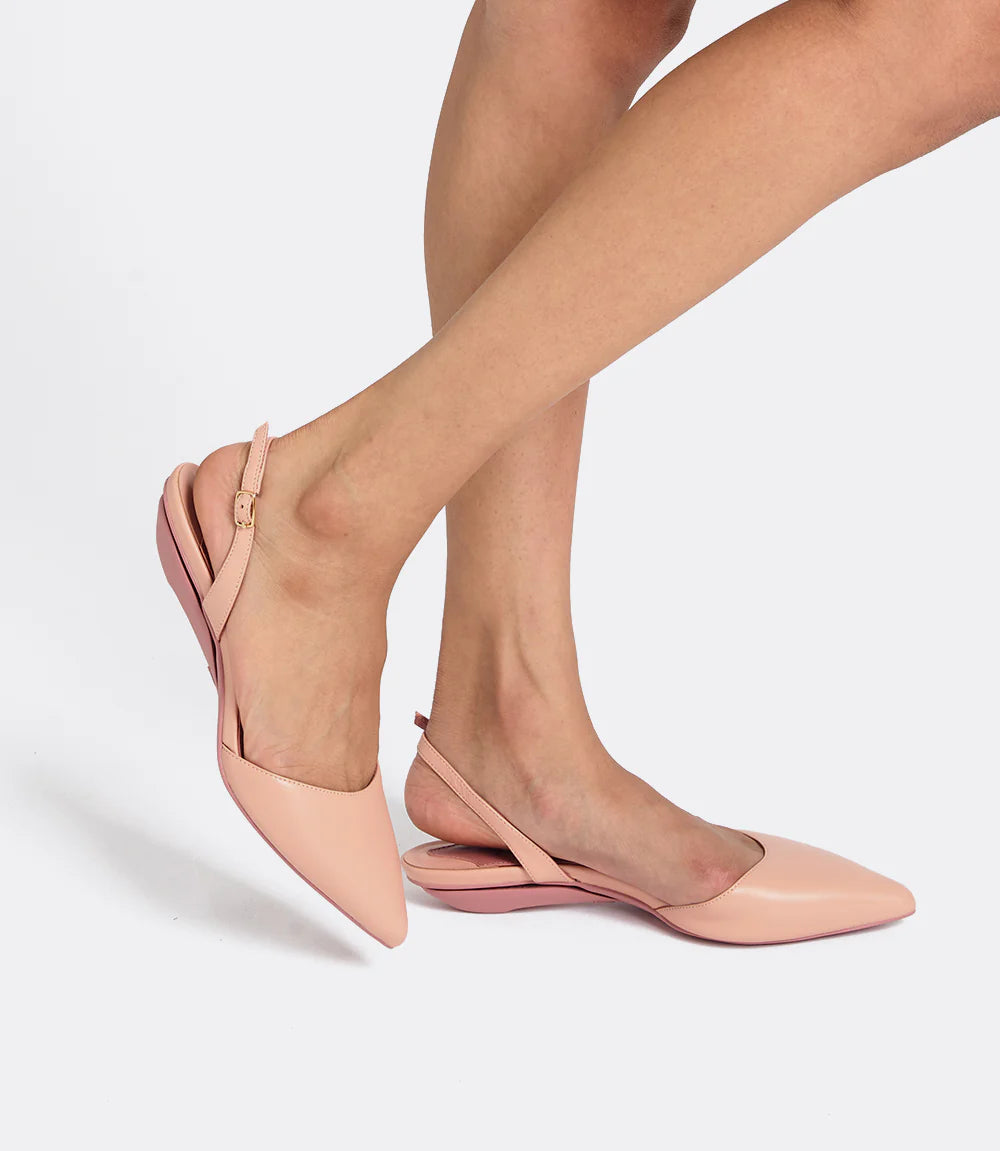 Audrey Slingbacks in Beige Leather